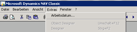 Arbeitsdatum im Dynamics NAV 2009R2 Classic Client ändern